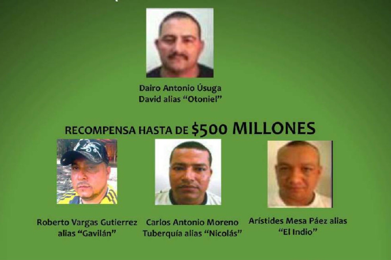 Alias el “Indio” hace parte del ‘Estado Mayor’ del clan Úsuga, y por su cabeza las autoridades ofrecen una recompensa de $500 millones. / Cortesía Policía
