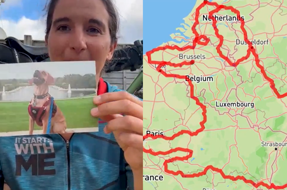Homenaje sobre ruedas: ciclista rompe récord mundial en honor a su perrito muerto