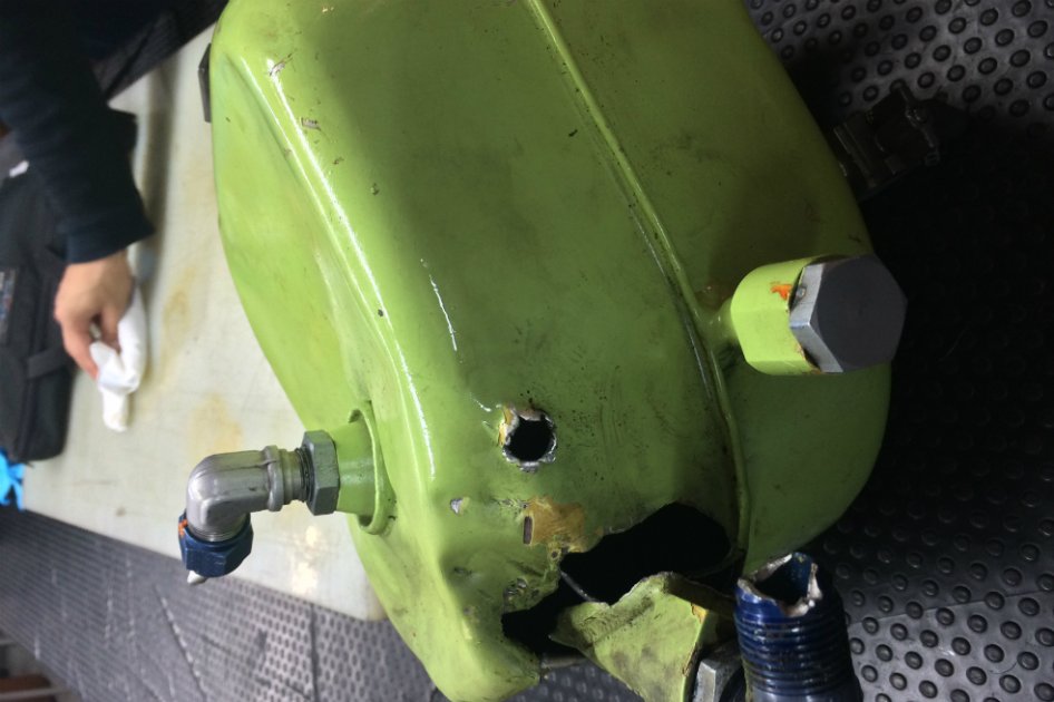 Foto que demostraría que el helicóptero fue impactado y derribado