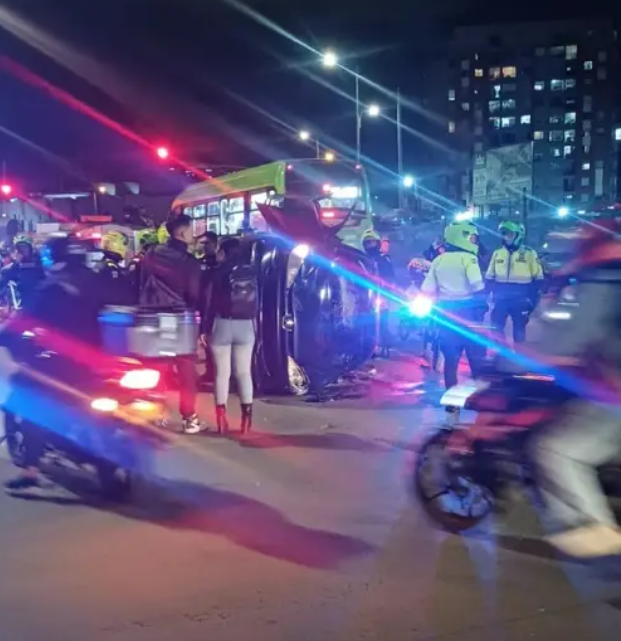 Conductor atropelló a cuatro motociclistas y dos agentes de tránsito en Bogotá