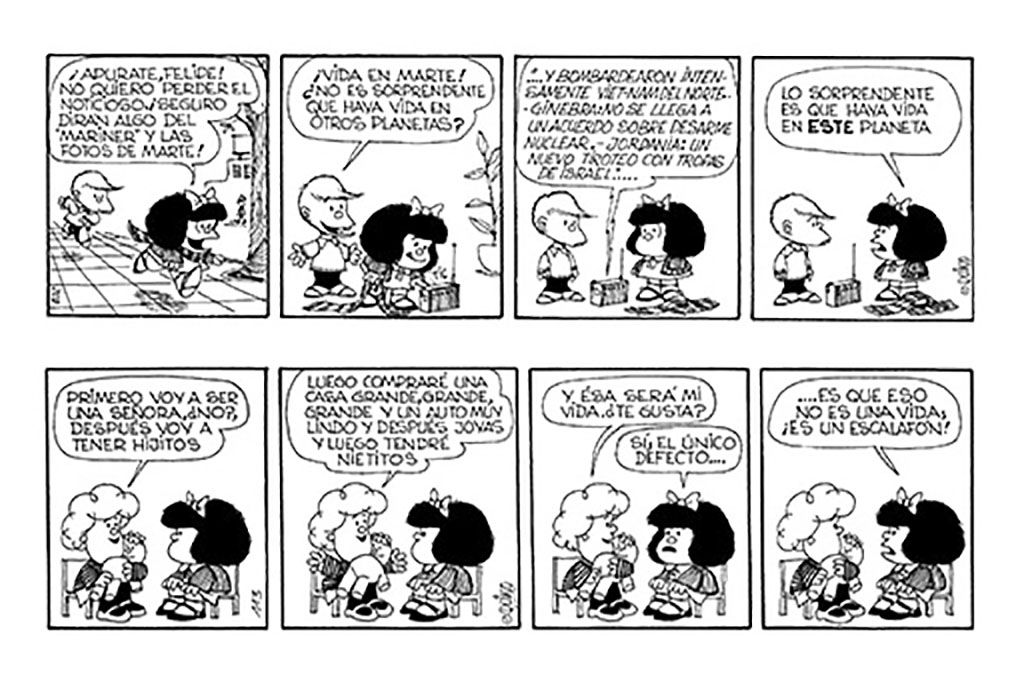 Según expertos Mafalda es uno de los personajes más famosos de la historia del cómic.