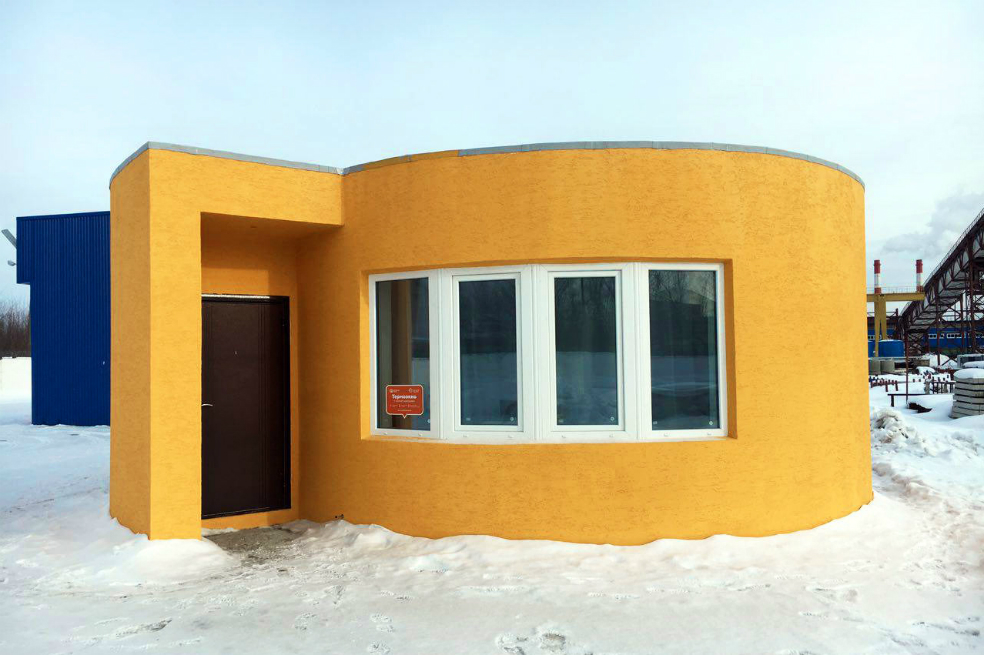 Exterior de la vivienda hecha para la prueba de la impresora. / Cortesía - Apis Cor