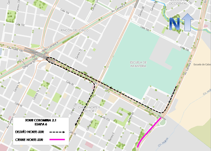 •Quienes circulan en sentido sur-norte por la carrera Séptimao la carrera décima deberán tomar lacalle 26 al occidente , tomar la calle 32 al oriente hasta lacarrera 17 al norte.