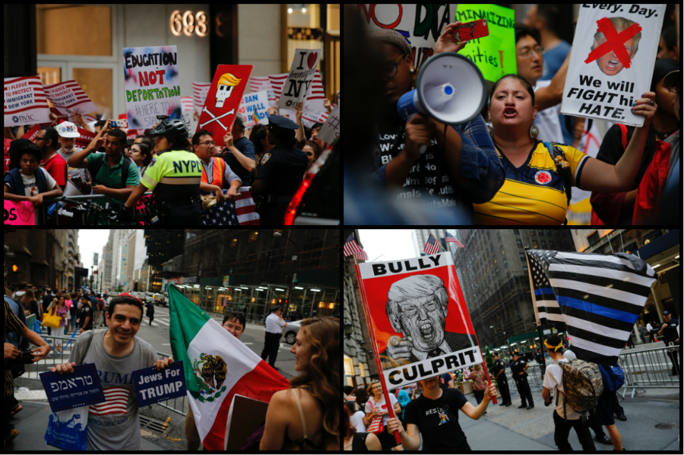 Imágenes: cientos de migrantes protestan por segundo día frente a la Trump Tower en Nueva York