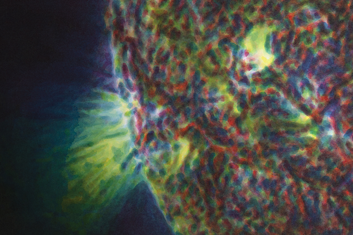 Esta muestra materializa el interés del artista por los cuerpos astronómicos.