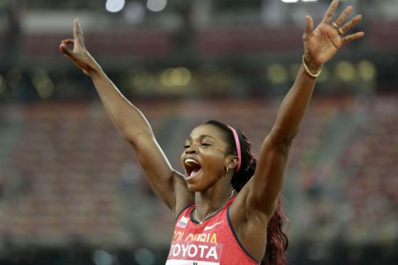 La atleta colombiana Caterine Ibargüen competirá en el salto triple. Archivo