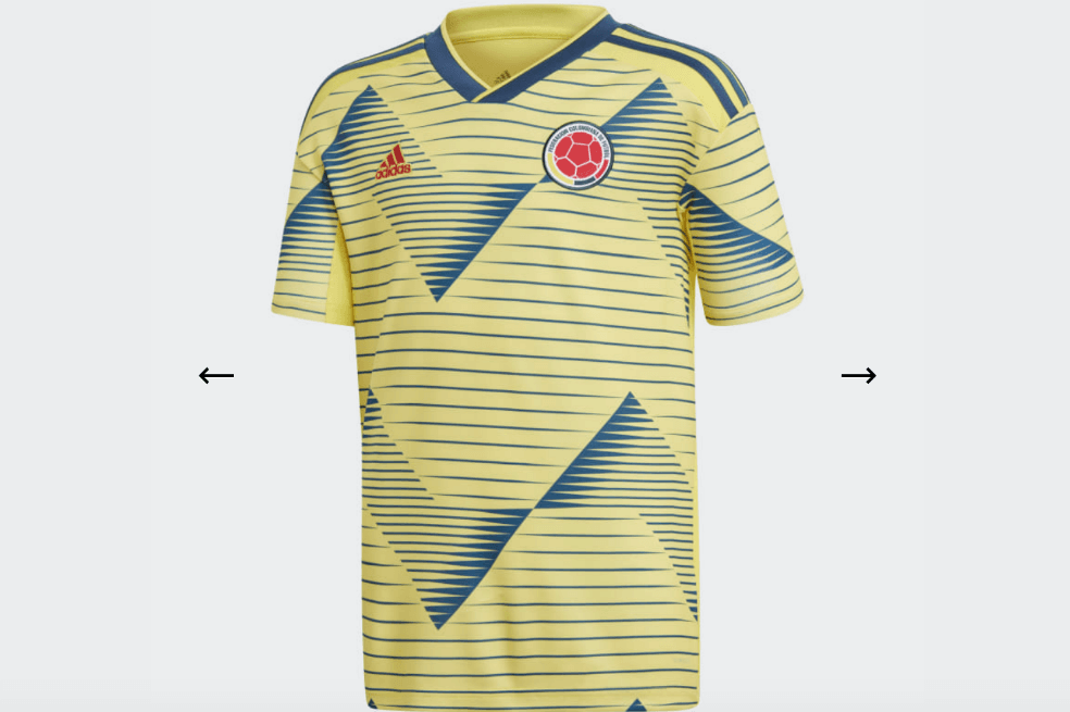 Las últimas camisetas que ha tenido la selección Colombia