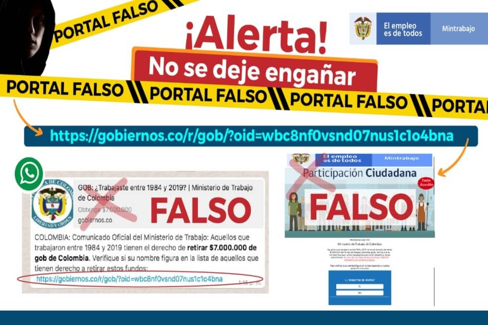 ¡Falso! El Ministerio de Trabajo no le dará $7.000.000 a cada trabajador