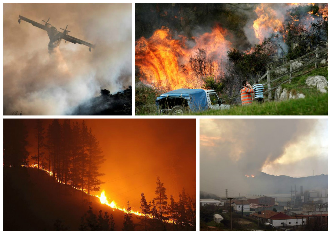 Una oleada de incendios azota el norte de España en pleno invierno