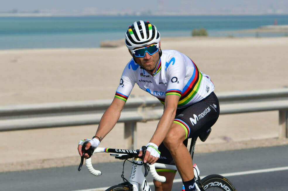 Alejandro Valverde será baja en la Milán-San Remo y en la Strade Bianche