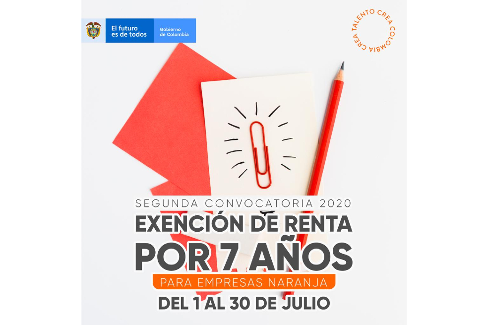 Empresas de economía naranja podrán participar de la tercera convocatoria de exención de renta