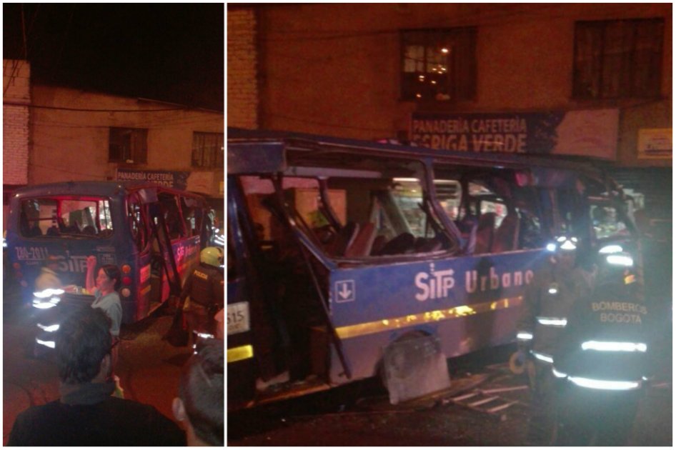Bus del SITP se estrelló contra panadería en Ciudad Bolívar