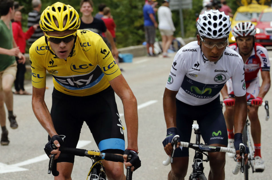 Nairo escala a la rueda del poderoso Chris Froome.