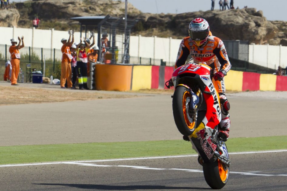 Marc Márquez ganó en Aragón. Foto: AFP