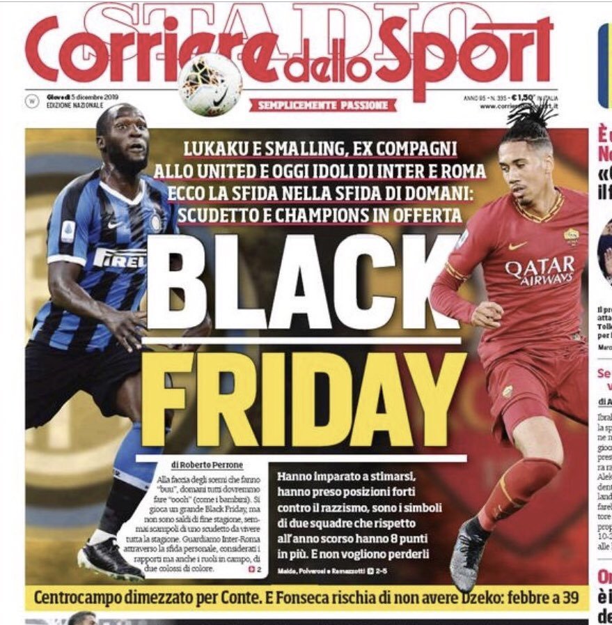El Corriere dello Sport, importante periódico italiano, es acusado de racista por polémico titular