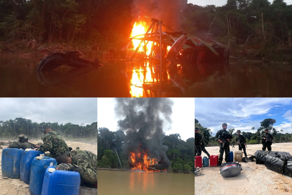 Operación militar de Brasil y Colombia destruyó red de minería ilegal en Amazonas