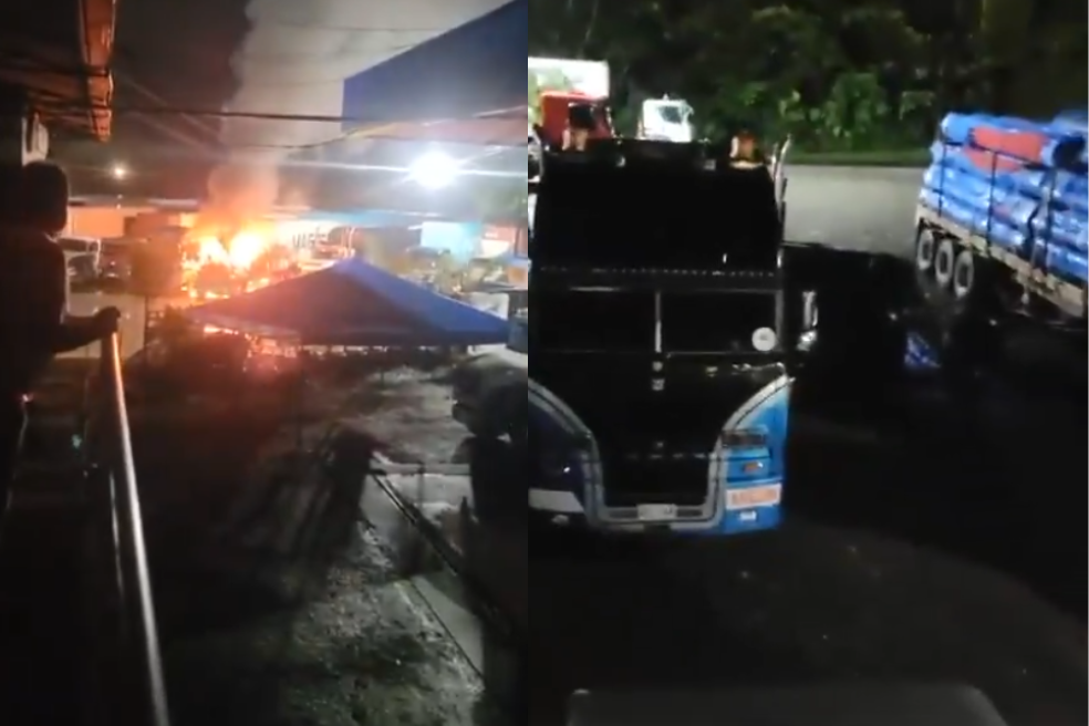 Seis tractomulas fueron quemadas y un conductor herido entre Buenaventura y Buga