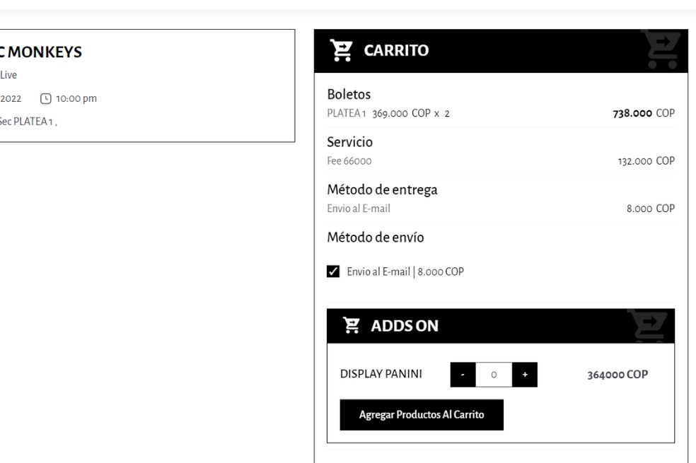 Boletas conciertos Colombia.