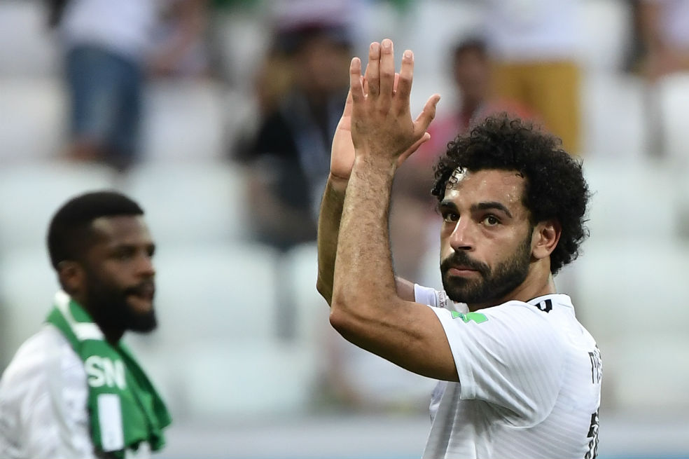 Mohamed Salah marcó su segundo gol en el Mundial de Rusia 2018.  / AFP