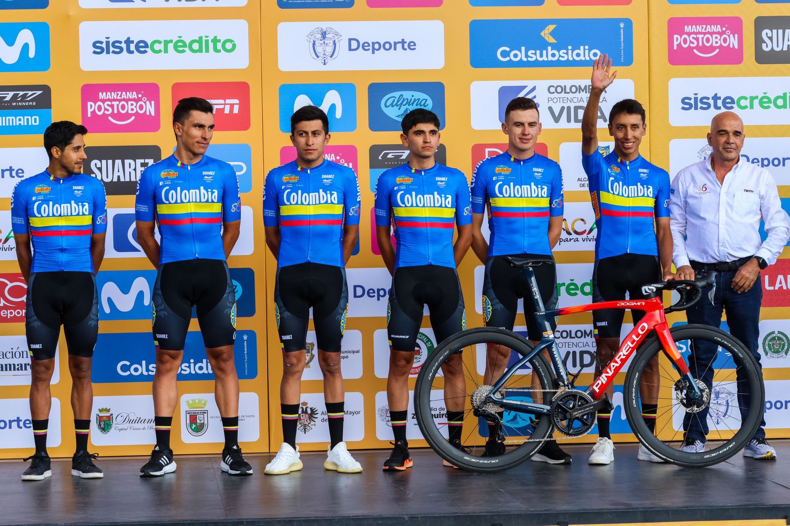 Egan Bernal, líder de la selección de Colombia durante la presentación del Tour Colombia 2.1 2024.