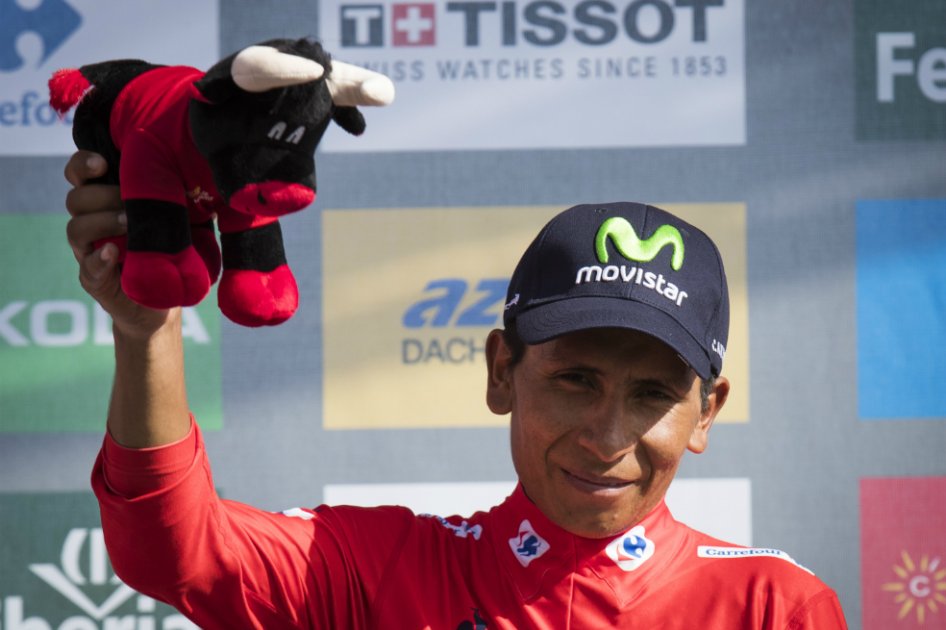 Nairo Quintana, líder de la Vuelta a España. / AFP