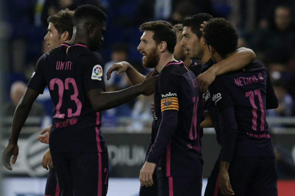Barcelona continúa firme en la pelea por la Liga: le ganó 0-3 al Espanyol