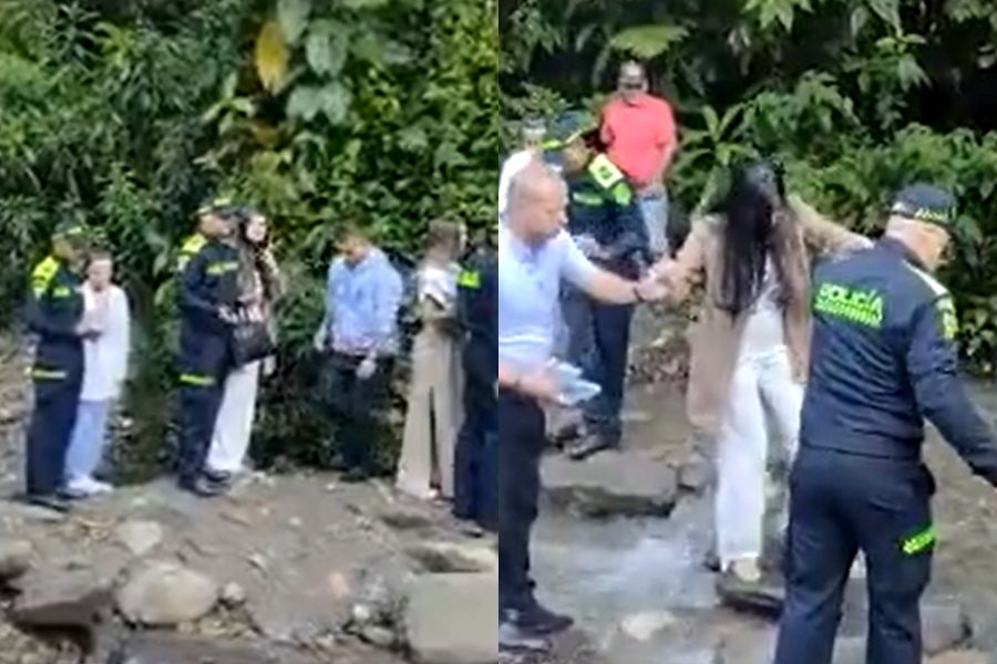 Video: candidatas al Reinado del Café tuvieron que cruzar una quebrada en tacones