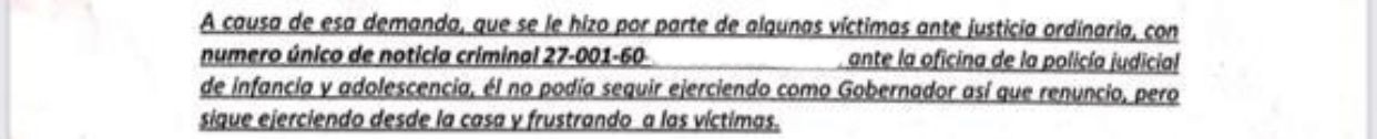 Denuncias ante el Tribunal de Sabios Ancestrales zenúes, luego del testimonio de una de las posibles víctimas.