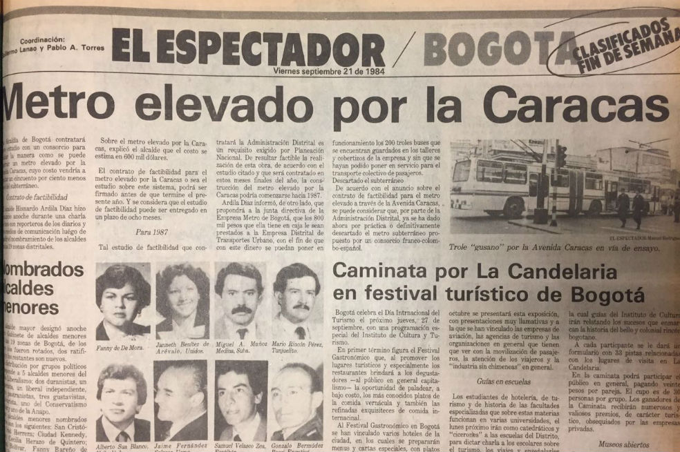 La eterna idea del metro para Bogotá