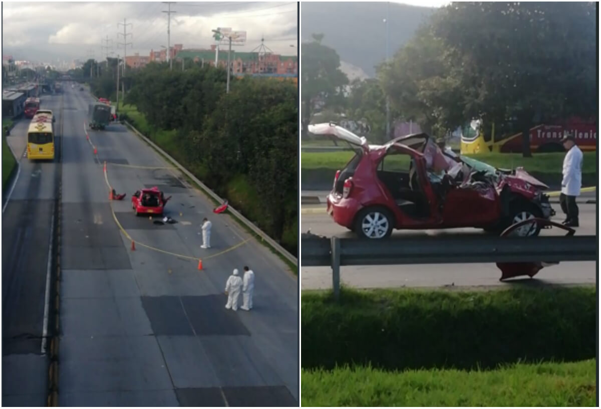Una persona muerta y otra herida dejó un accidente de tránsito sobre la autopista Norte