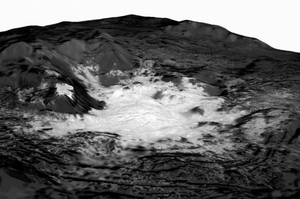 Este mosaico combina imágenes obtenidas de diferentes altitudes sobre la superficie de Ceres.