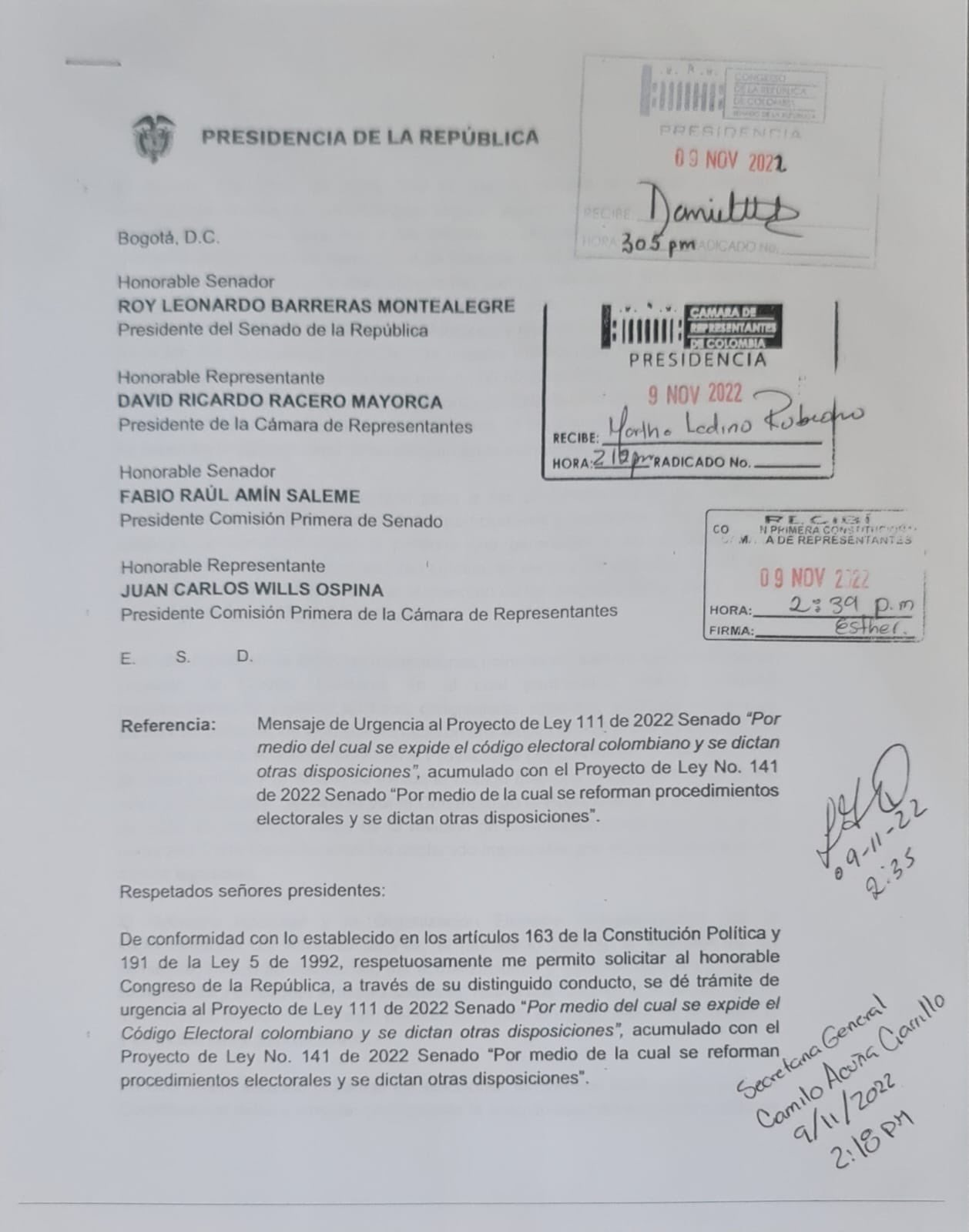 Mensaje de urgencia