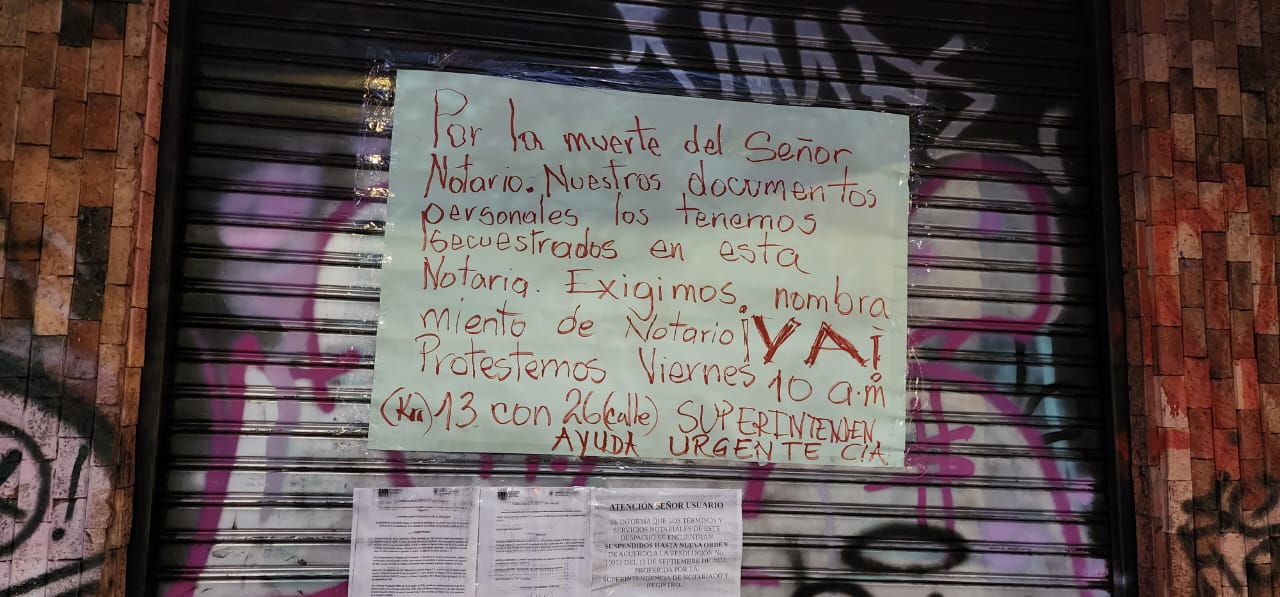 La Notaría 14 de Bogotá lleva un mes cerrada.