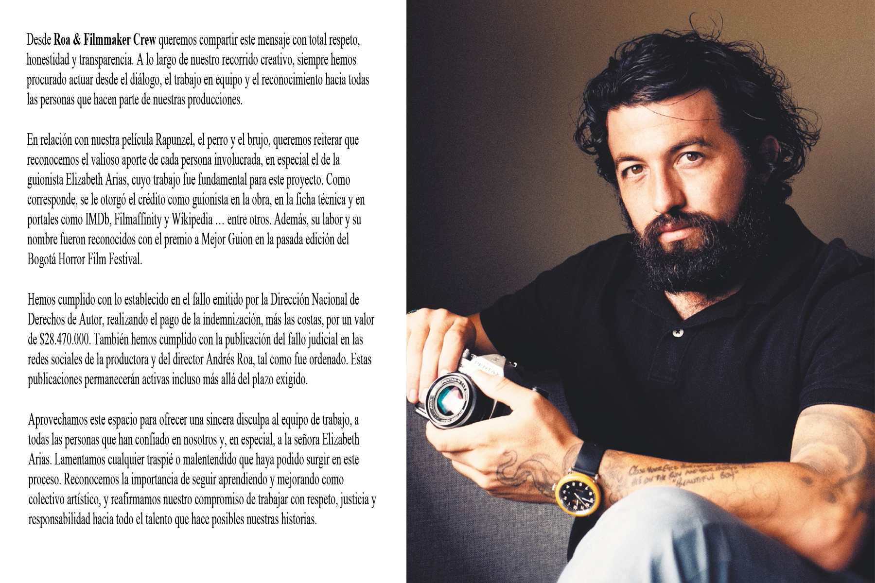 Guionista de película ‘Rapunzel, el perro y el brujo’ ganó demanda a su director