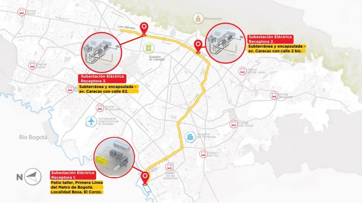 Las Subestaciones Eléctricas Receptoras (SER) serán las encargadas de suministrar la energía para mover los trenes de la Primera Línea del Metro de Bogotá.