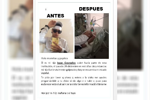 Este es el volante que la mamá de Isaac Granados repartió a las afueras de El Redentor.
