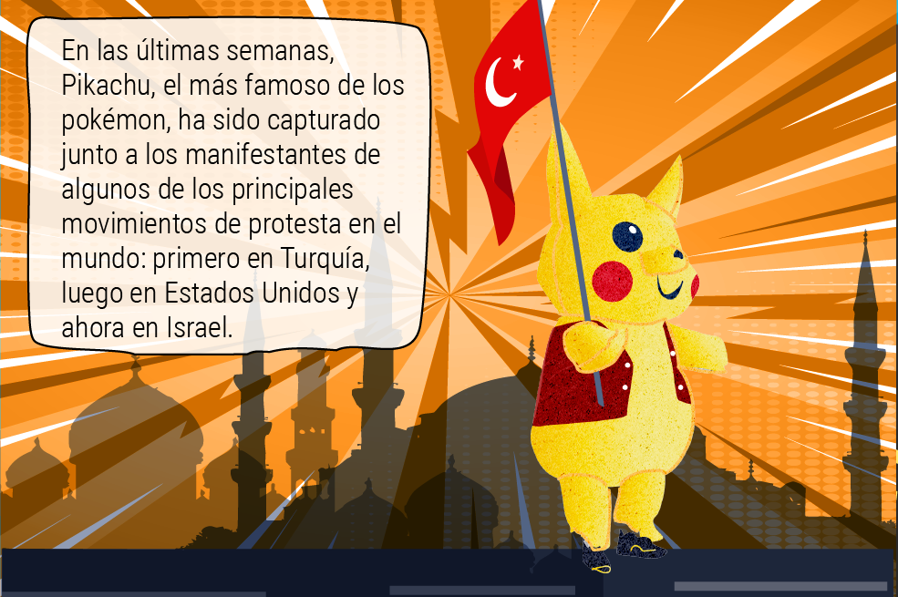 Hace treinta años, Pikachu huía del Equipo Rocket. Hoy, este querido roedor eléctrico corre entre gases lacrimógenos y escudos antidisturbios.