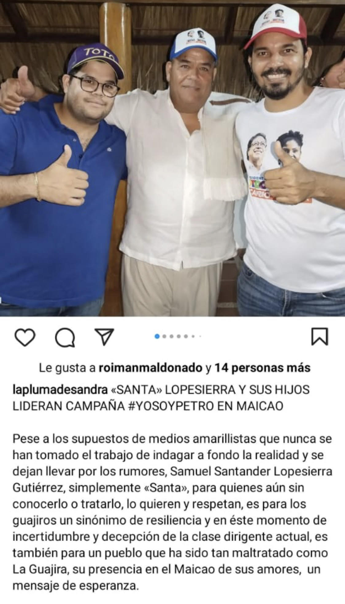 El ‘hombre Marlboro’ se tomó foto con gorra de Petro y su apoyo al mandatario incluyó poner carromotos que, el día de la segunda vuelta, transportaron gratis a votantes petristas de sus casas a las urnas.