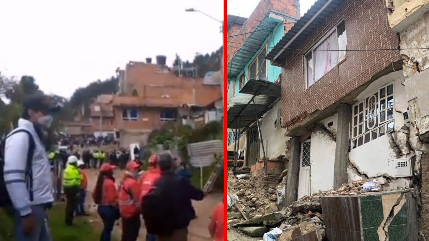 En disturbios terminó desalojo en zona de alto riesgo en Santa Cecilia, en Usaquén