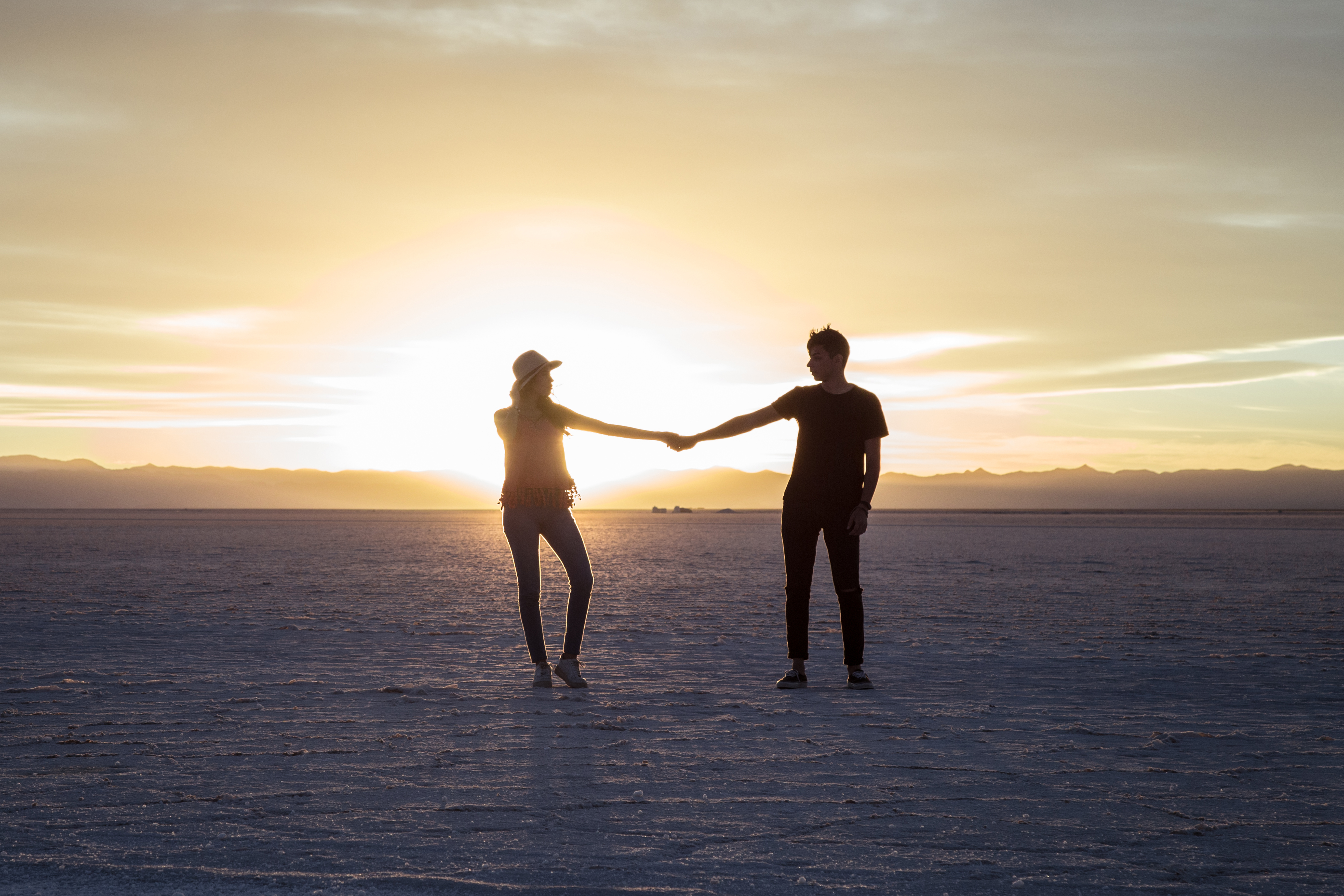 Las Salinas Grandes se encuentran en la puna argentina.