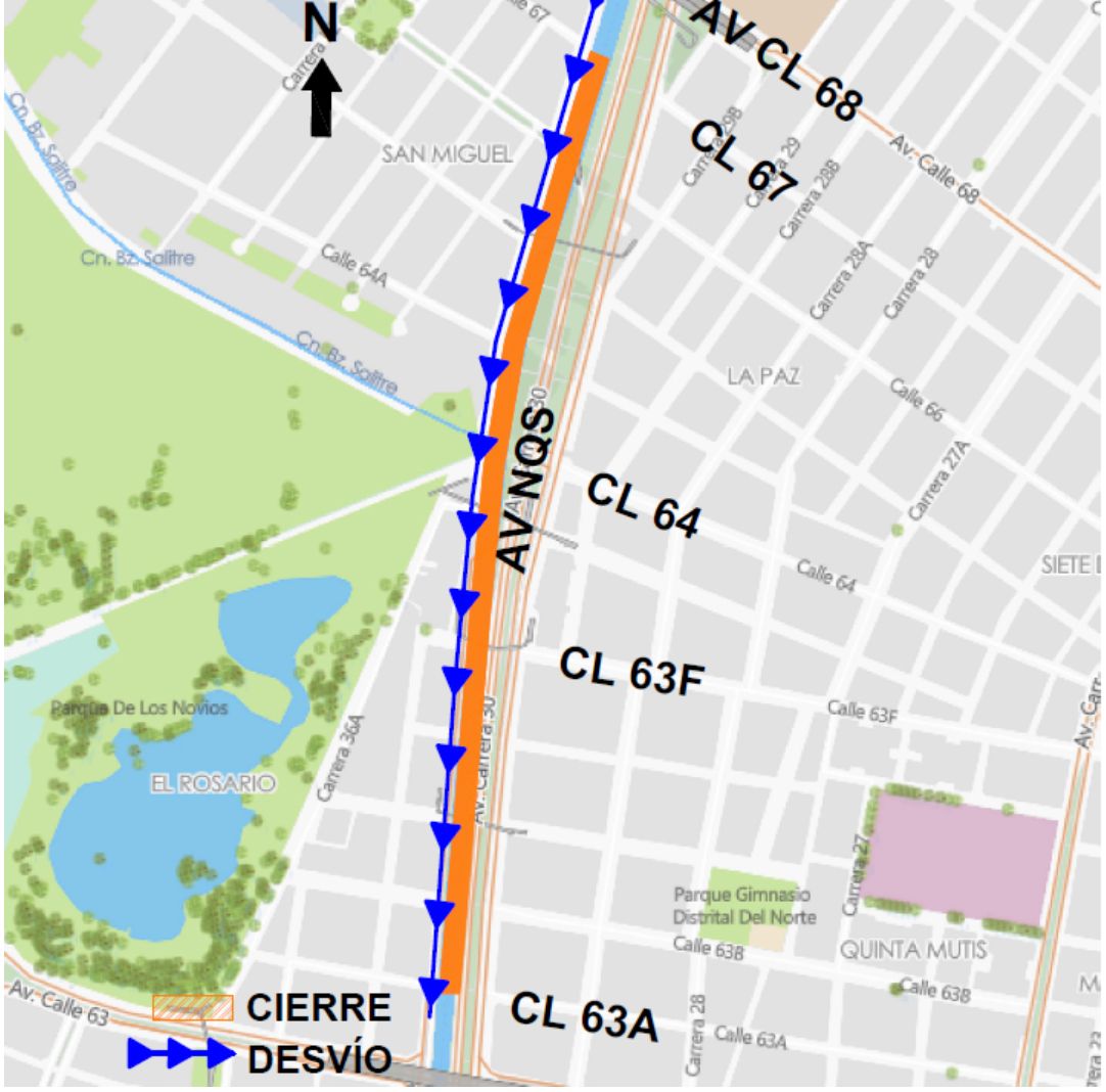 Cierres en la avenida NQS y Plan de Manejo de Tránsito.