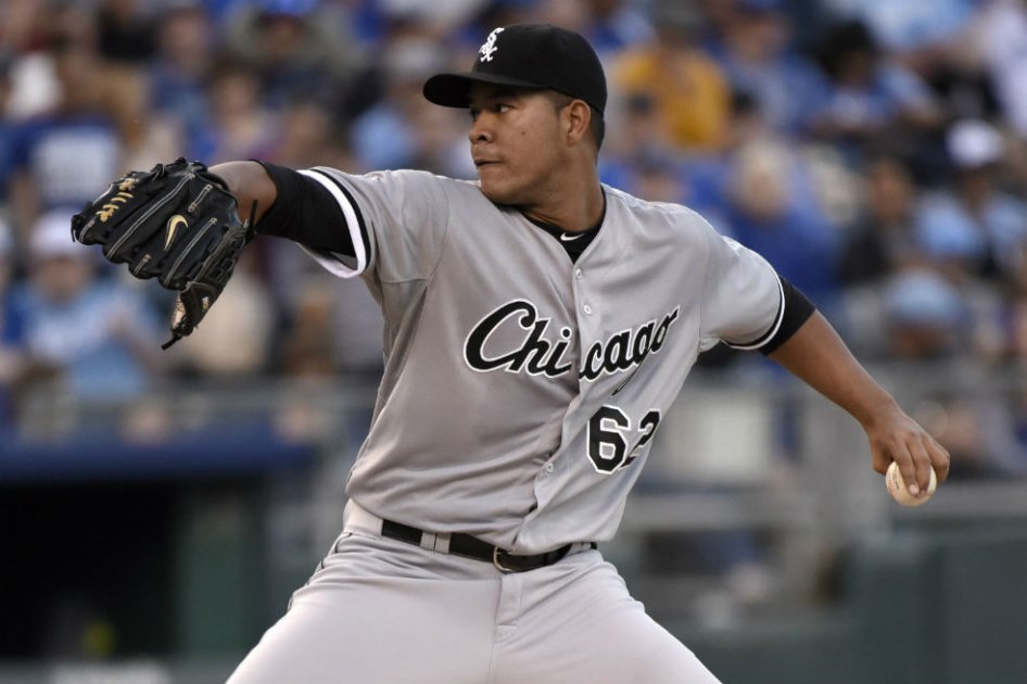José Quintana en su primera victoria de la temporada 2015 con los Medias Blancas de Chicago. Foto: AFP