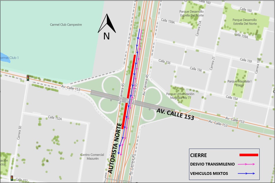 Plan de manejo de tránsito para tránsito mixto y transporte público.
