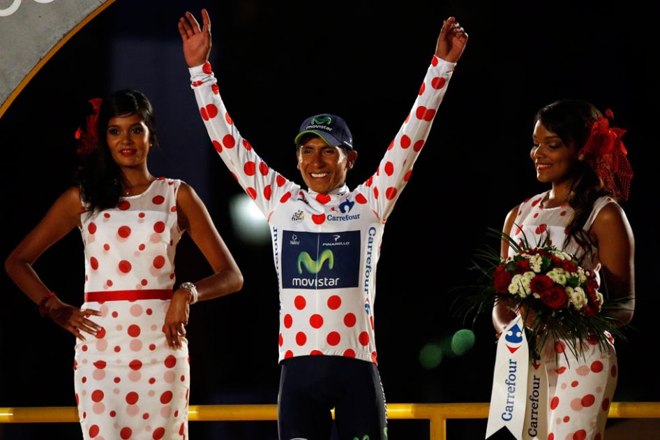 El ciclista boyacense Nairo Quintana, campeón de los premios de montaña y de la clasificación de los jóvenes. / AFP