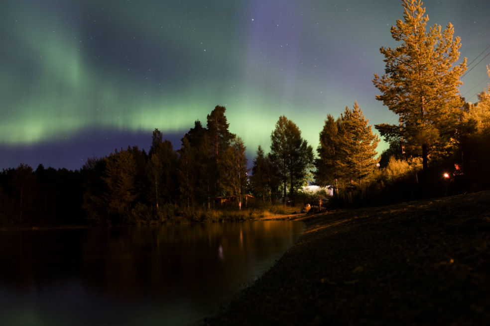 Las luces se hicieron cielo en Suecia por una aurora boreal