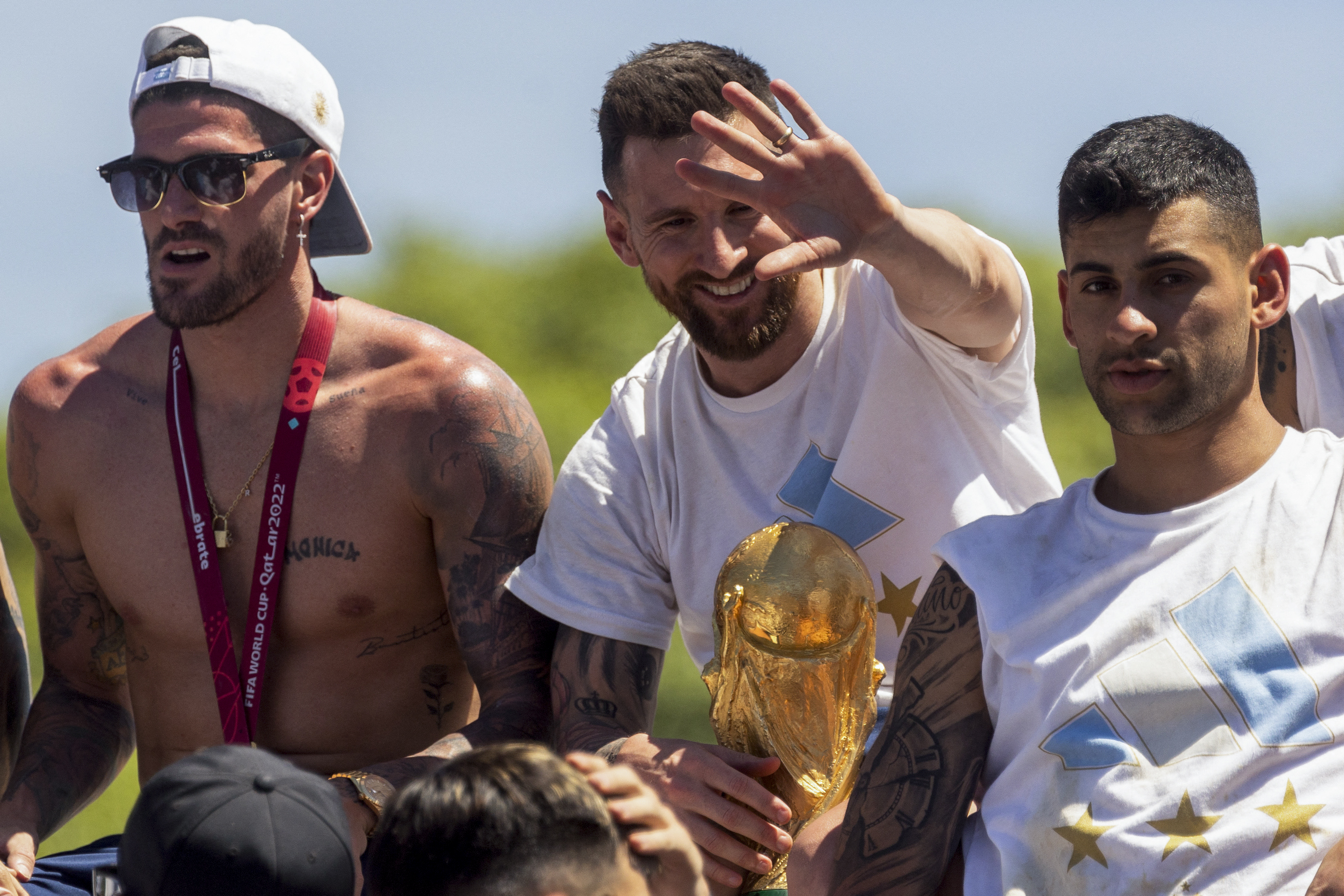 Celebración de Argentina por el título de la Copa del Mundo.