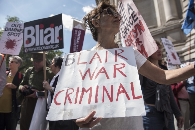 Una protesta en Londres en contra de Tony Blair por su papel en la guerra de Irak. /EFE