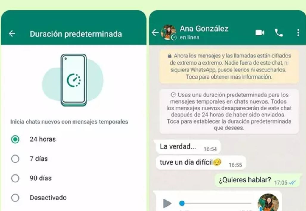 WhatsApp tendría función para guardar los mensajes temporales