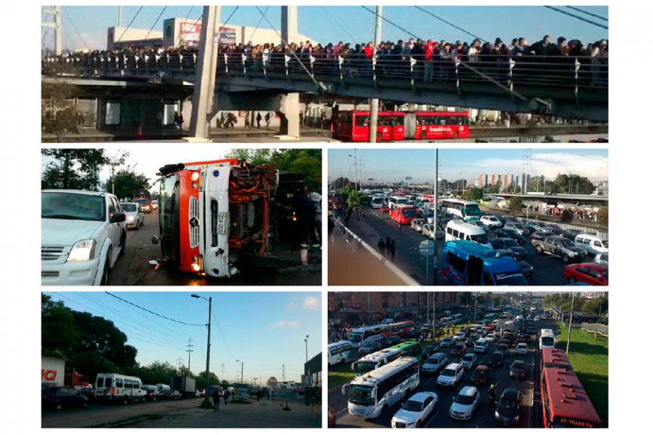 Colapsó tráfico en la Autopista Norte por accidente de furgón