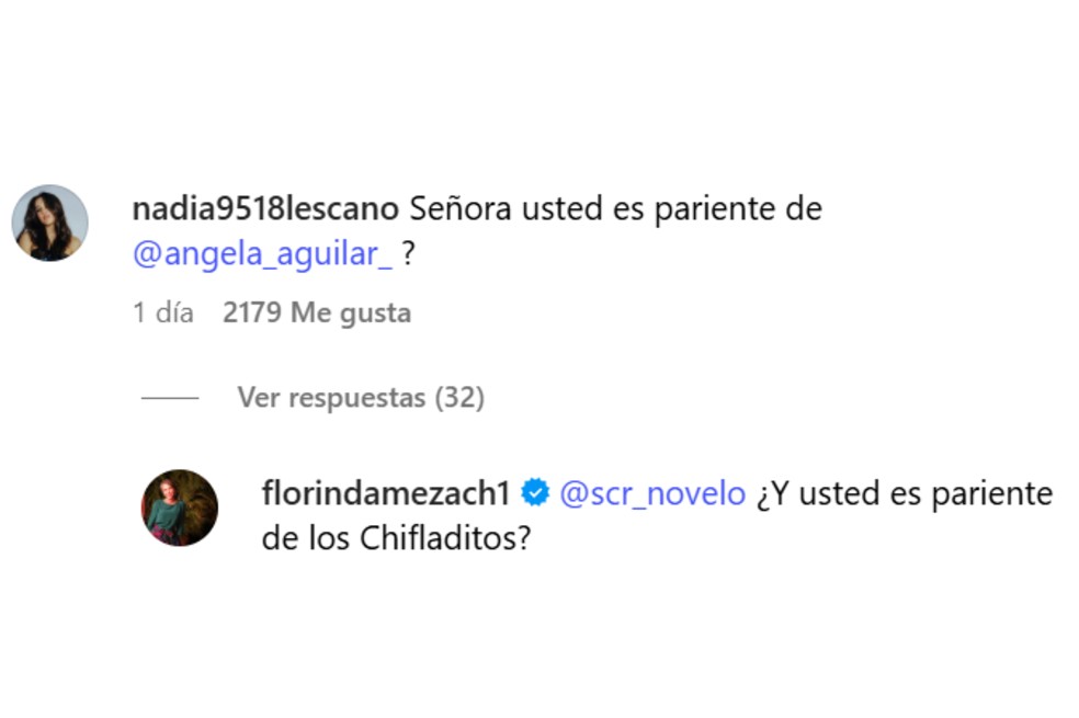 Florinda Meza responde a internauta.